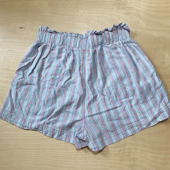 American Eagle Womens Shorts Pink Blue Stripe Paper Bag Elastic Waist Size Small - Picture 5 of 5
